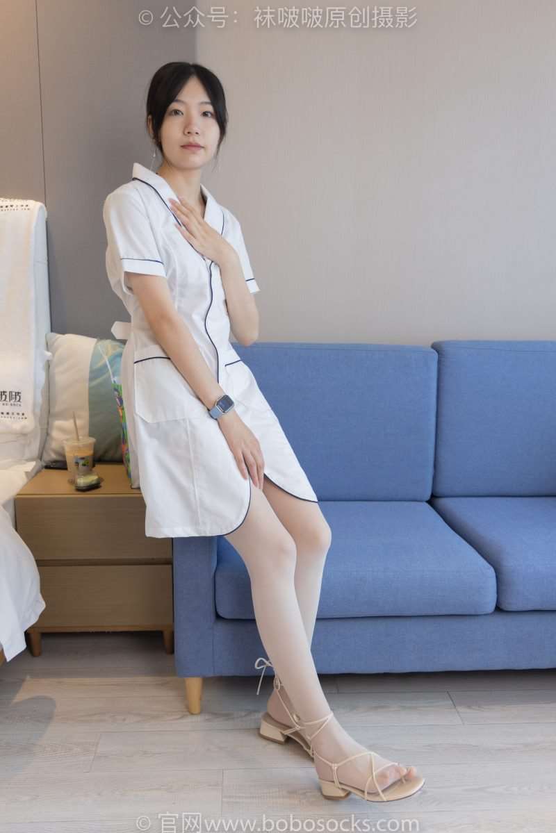 [BoBoSocks袜啵啵] No.206 小甜豆-绑带凉鞋 白丝大腿袜 小护士服 [142P/1V/5.78GB]