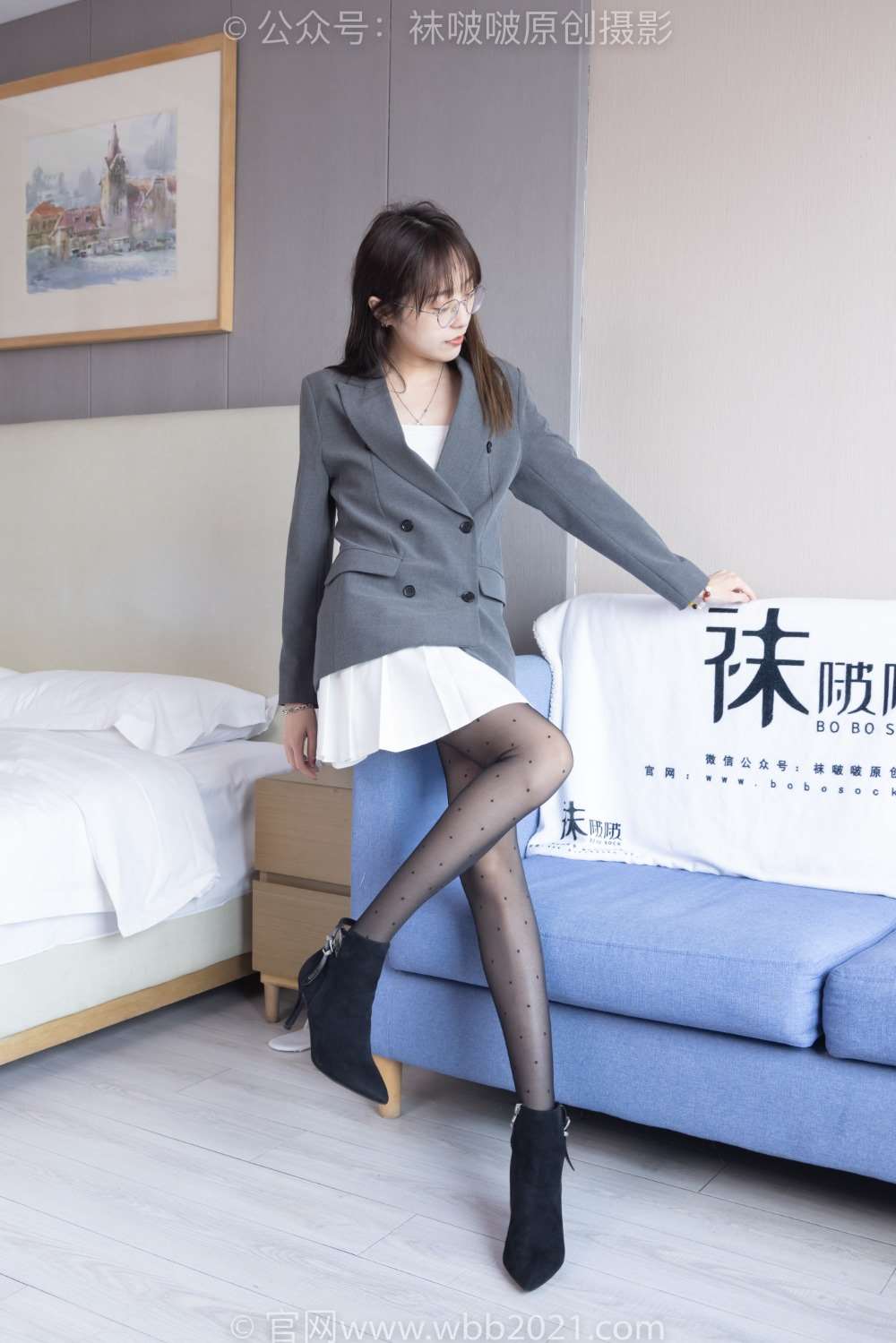 [BoBoSocks袜啵啵] NO.352 稚予-短靴、波点黑丝（脚尖加固款）花絮版 [145P/1V/5.57G]