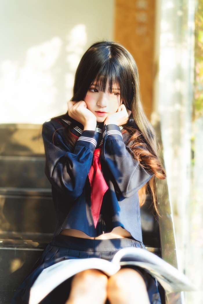 萝莉风COS 桜桃喵 – 黑色水手服 [50P/747MB]