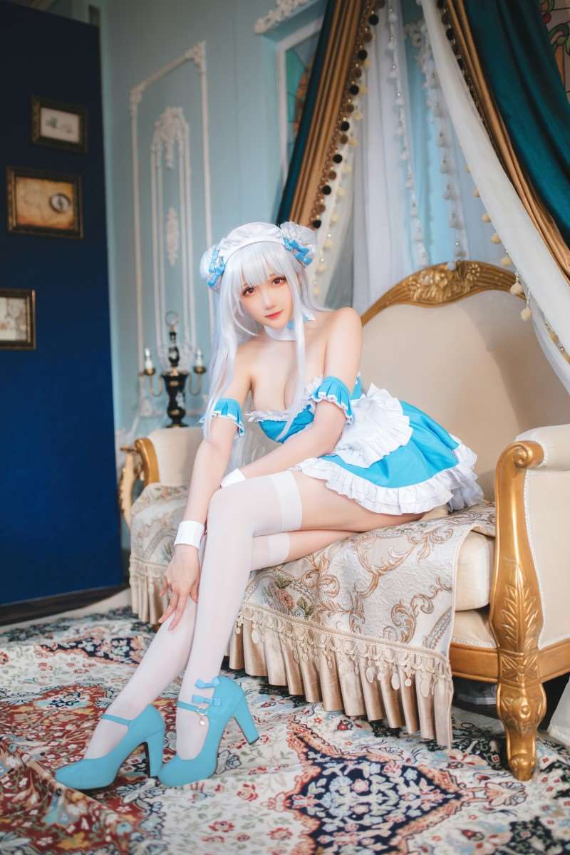 动漫Coser@瓜希酱 碧蓝航线 小天鹅 女仆 [22P/100MB]