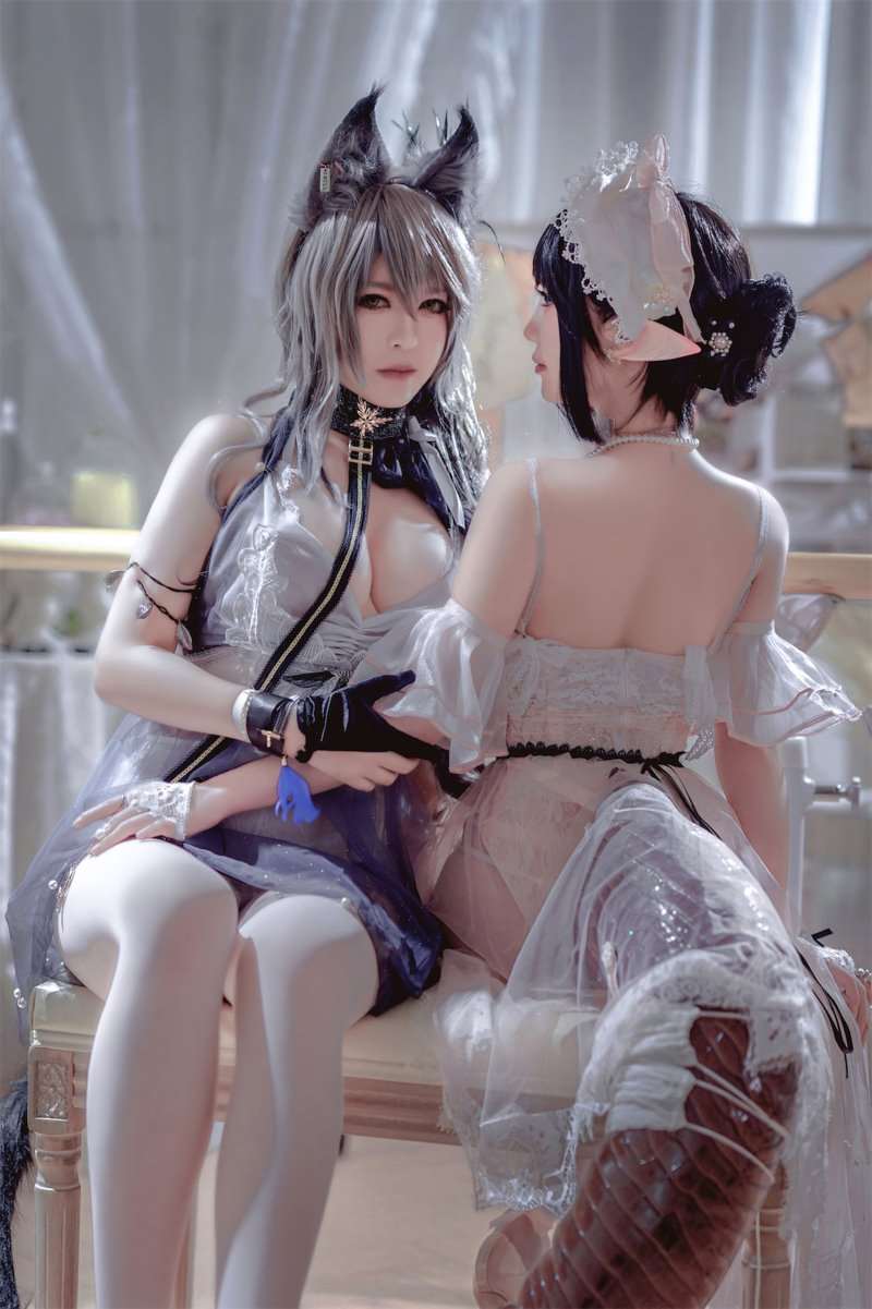 微博人气Coser@半半子 Arknights 黑x森蚺バレエ(&面饼仙儿) [56P/484MB]