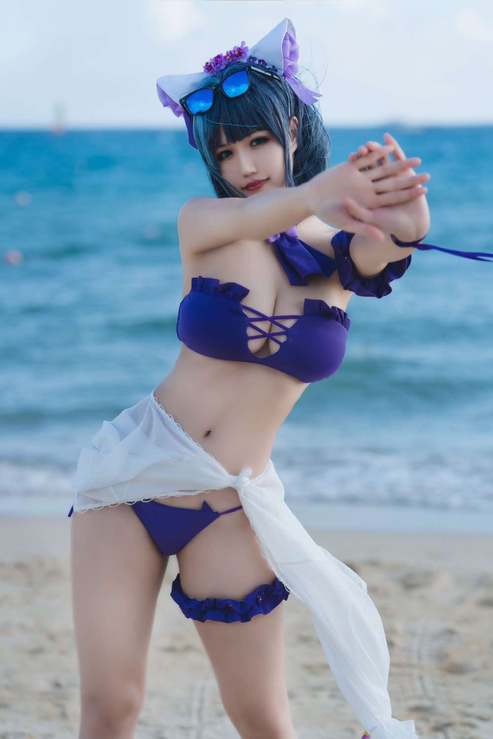 人气Coser@小仓千代 1月舰长 柴郡泳装 [22P/78MB]