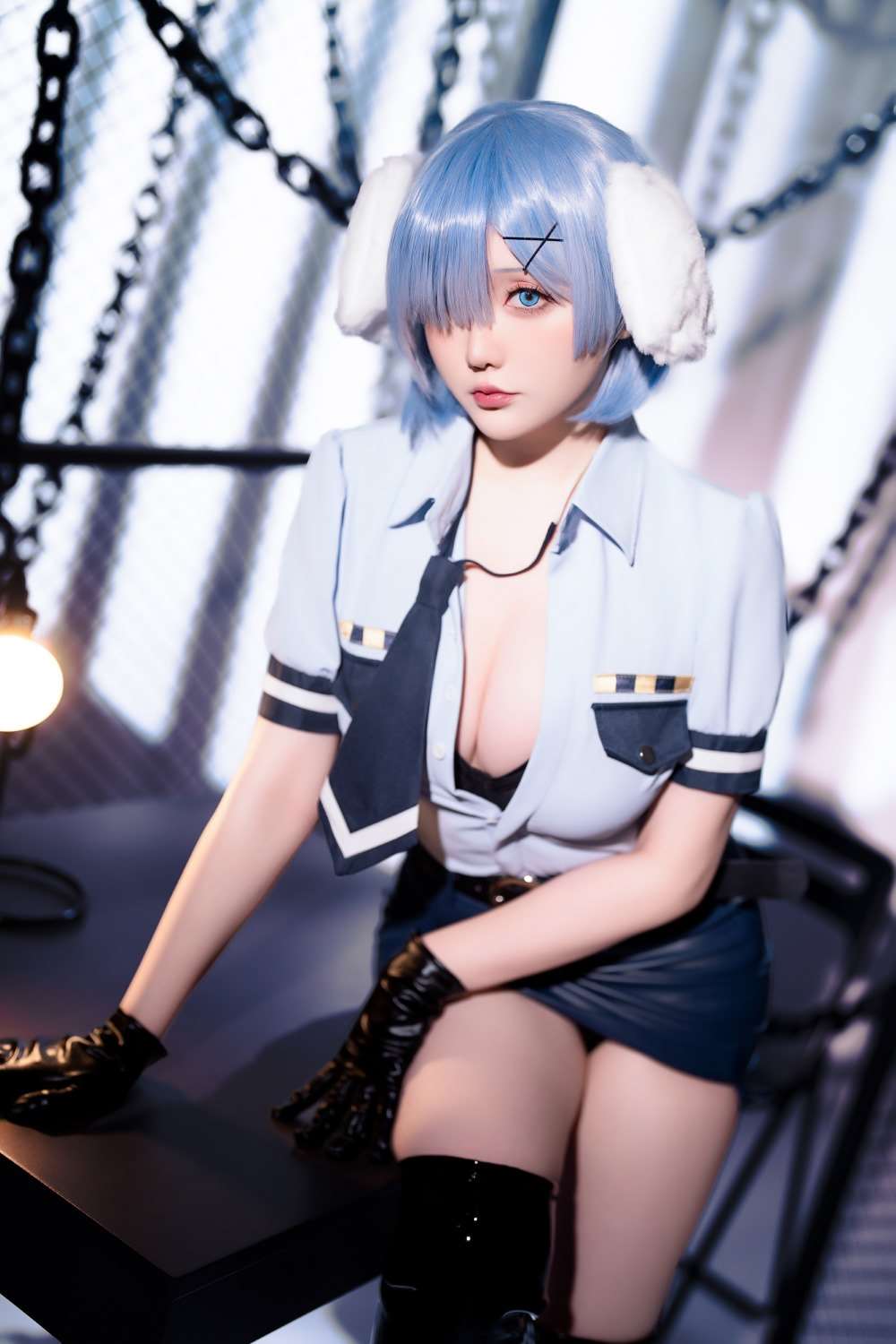 微博红人@星之迟迟 24年02月计划C RE0-蕾姆 狗耳警官 [101P/1V/1.25G]