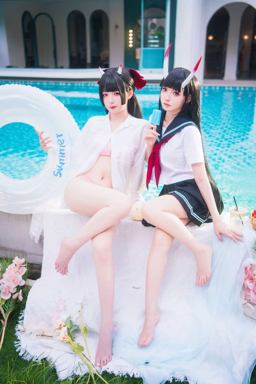 动漫博主@封疆疆v&祖木子 能代x酒匂泳装 [43P/387MB]
