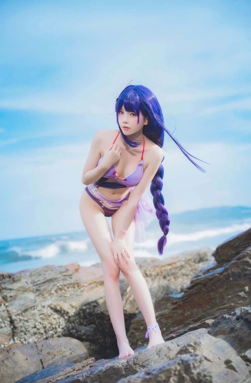 人气Coser@桜桃喵 原神 雷电将军 泳装 [28P/107MB]