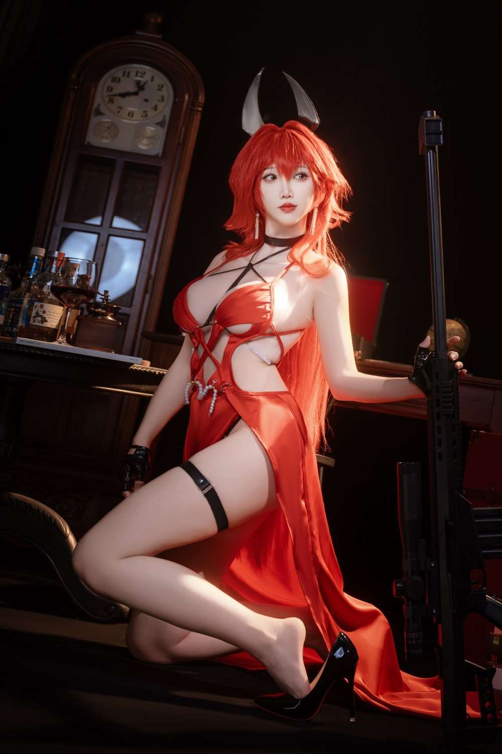 人气动漫Coser@面饼仙儿 Nikke 小红帽礼服 [24P/156MB]
